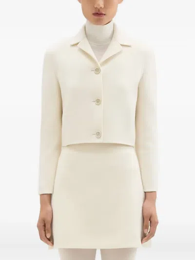 Theory Cropped Button-front Jacket In Gray