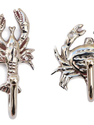 Amuse La Bouche Poisson Lobster Crab Hooks (set Of Three) In Silver