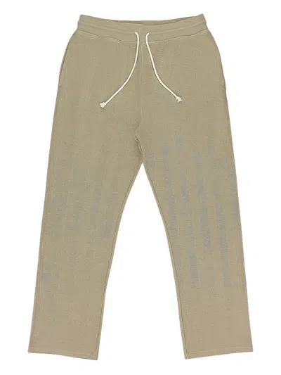 Aimé Leon Dore Stadium Herringbone "tan" Track Pants In Green