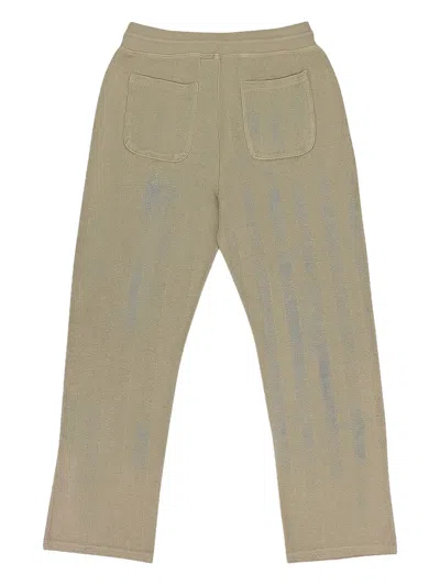 Aimé Leon Dore Stadium Herringbone "tan" Track Pants In Green