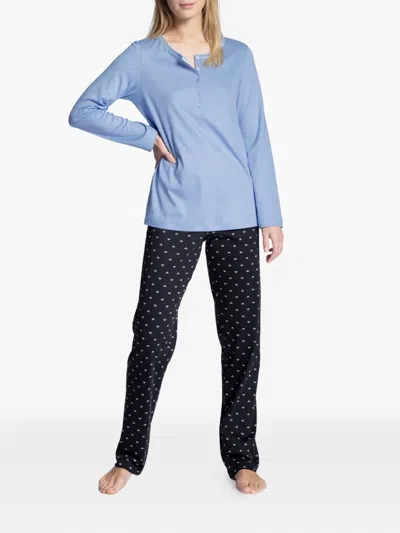 Calida Henley-neck Pyjama In Multi