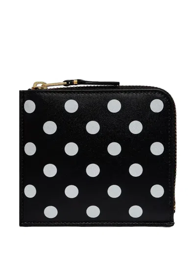 Comme Des Garçons Play Polka Dot-print "black" Wallet In Black