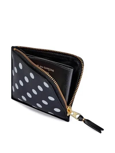 Comme Des Garçons Play Polka Dot-print "black" Wallet In Black