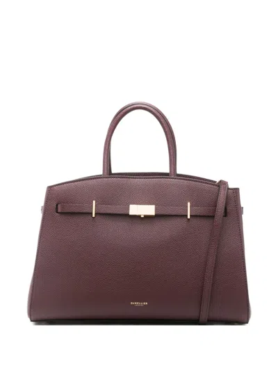 Demellier Midi Hudson Tote Bag In Burgundy