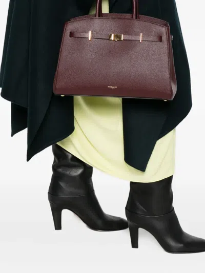 Demellier Midi Hudson Tote Bag In Burgundy