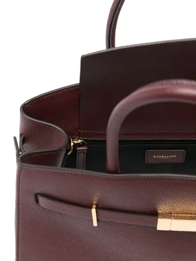 Demellier Midi Hudson Tote Bag In Burgundy