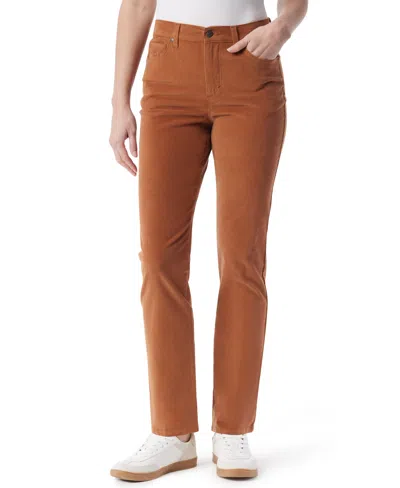 Gloria Vanderbilt Women's Amanda Cord Casual Pants, In Regular & Short In Brown
