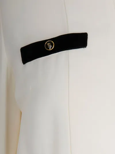 Elisabetta Franchi Camisole Shirt With Layered Ruffle Cuffs In White