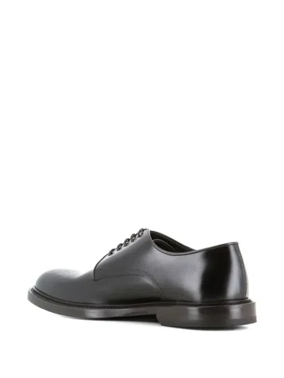 Green George Leather Derby Shoes In Brown