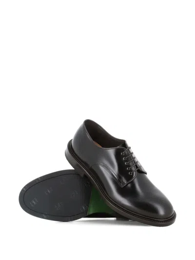 Green George Leather Derby Shoes In Brown