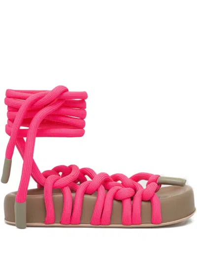 Agl Attilio Giusti Leombruni Rope-lace Flat Sandals In Pink