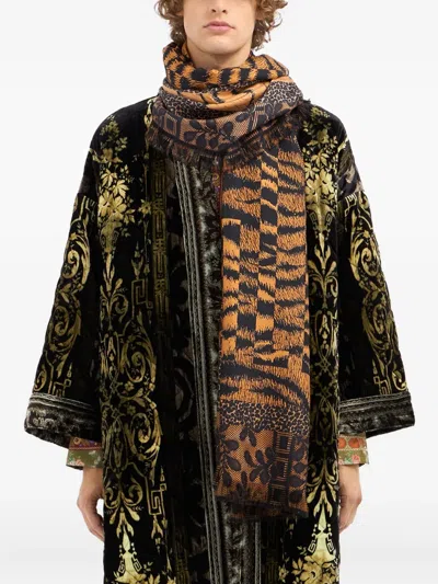 Pierre-louis Mascia Tiger-print Fringed Scarf In Multi