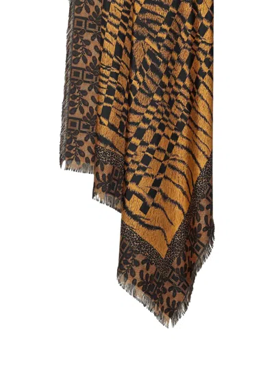 Pierre-louis Mascia Tiger-print Fringed Scarf In Multi