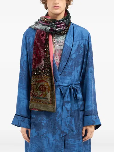 Pierre-louis Mascia Beaded Floral Scarf In Multi