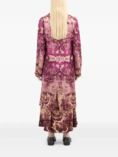 Pierre-louis Mascia Damask-print Panelled Coat In Multi
