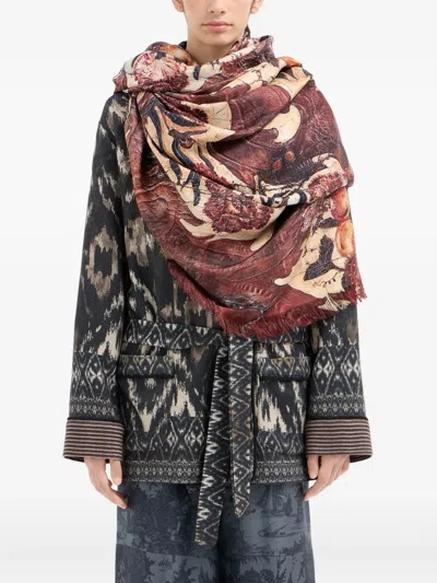 Pierre-louis Mascia Geometric-pattern Fringed-edges Scarf In Multi