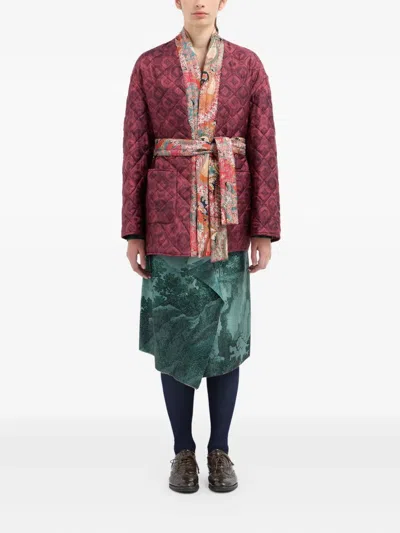 Pierre-louis Mascia Quilted Patterned Coat In Multi