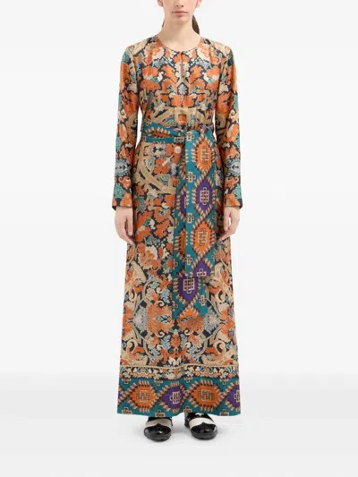 Pierre-louis Mascia Geometric-pattern Maxi Dress In Multi