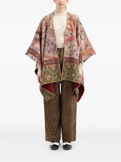 Pierre-louis Mascia Pierre Louis Mascia Wool Printed Poncho In Multi