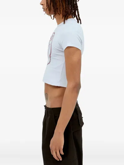 Perks And Mini Graphic-print Cropped T-shirt In White