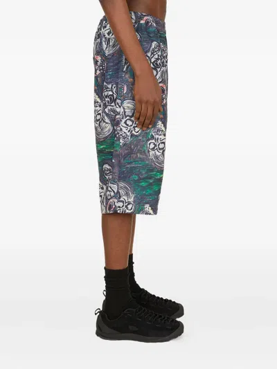 Perks And Mini P.a.m. Skulls Printed Bermuda Shorts In Multi