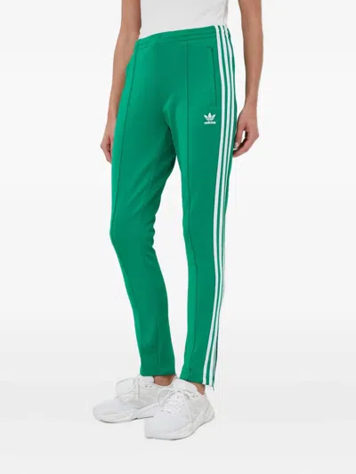 Adidas Originals Three-stripe Track Pants In Green