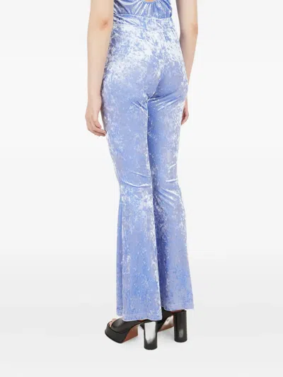 Perks And Mini P.a.m. High Waist Flared Velvet Trousers In Blue