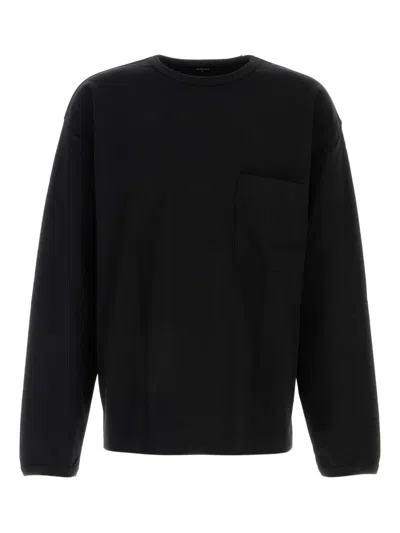 Lemaire Relaxed Fit Long-sleeved Top With Crew Neckline In Black