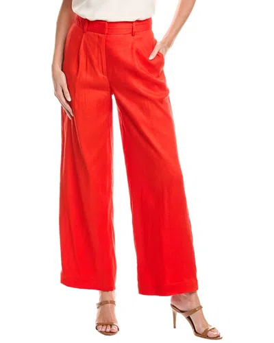 Elie Tahari The Simone Linen-blend Pant In Red