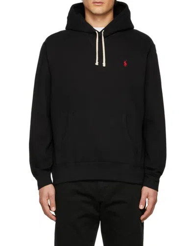 Polo Ralph Lauren Black Cotton-blend Sweatshirt In Black