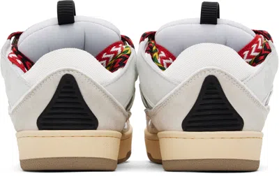 Lanvin Curb Sneakers In Leather And Suede With Multicolor Laces In White