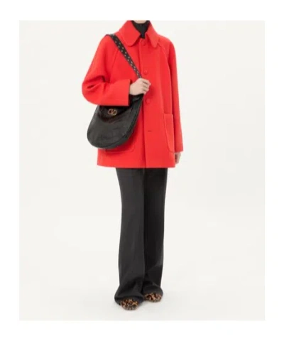 Valentino Hoboho Small Shoulder Bag With Studded Strap In Black