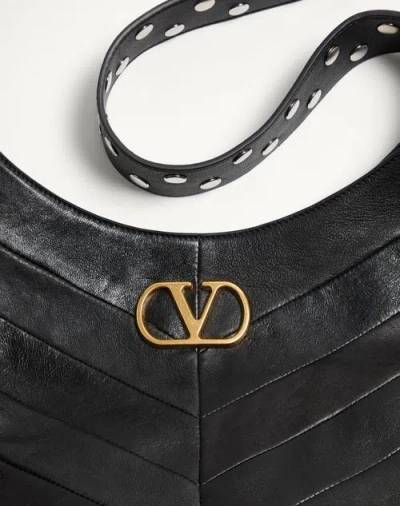 Valentino Hoboho Small Shoulder Bag With Studded Strap In Black