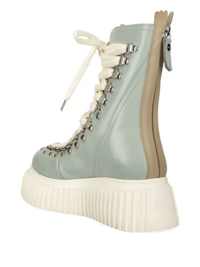 Agl Attilio Giusti Leombruni 60mm Lace-up Platform Boots In Green