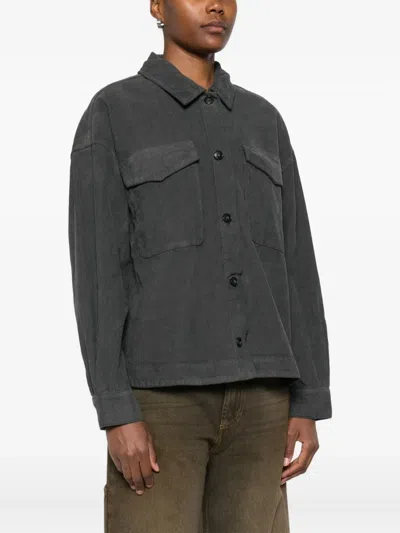 True Avenue Button-front Jacket In Gray