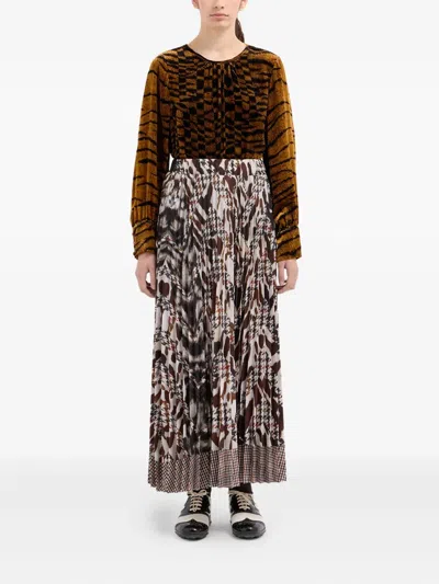 Pierre-louis Mascia Houndstooth-pattern Maxi Skirt In Multi