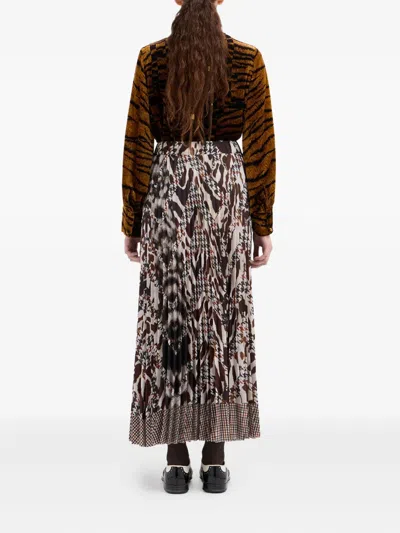 Pierre-louis Mascia Houndstooth-pattern Maxi Skirt In Multi