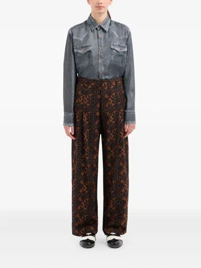 Pierre-louis Mascia Pleated-front Floral-print Trousers In Multi