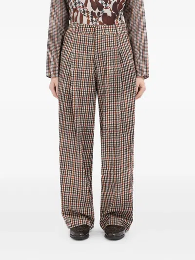 Pierre-louis Mascia Houndstooth-pattern Pleated-front Trousers In Multi