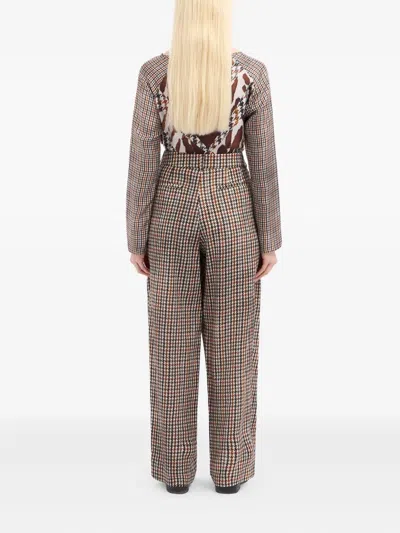 Pierre-louis Mascia Houndstooth-pattern Pleated-front Trousers In Multi