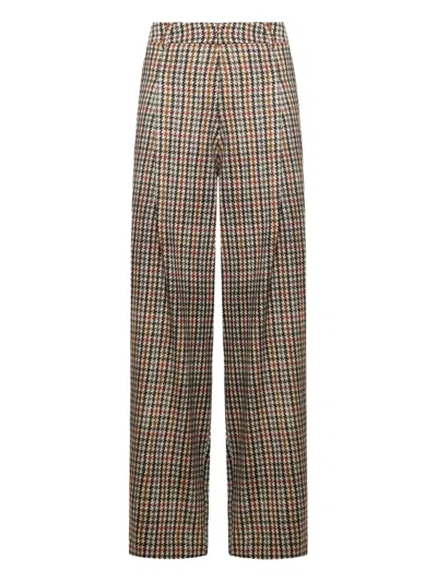 Pierre-louis Mascia Houndstooth-pattern Pleated-front Trousers In Multi