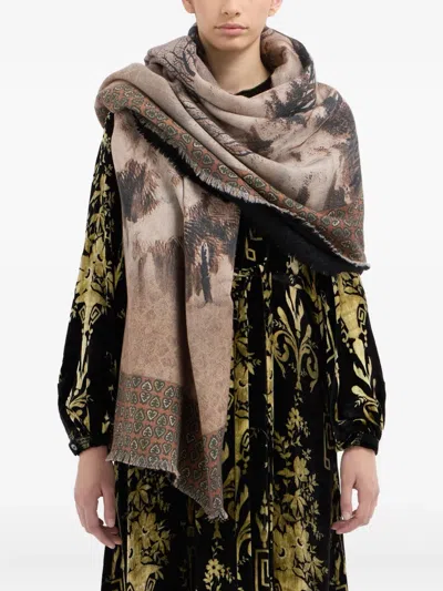 Pierre-louis Mascia Geometric-pattern Scarf In Brown