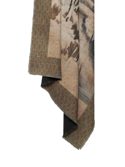 Pierre-louis Mascia Geometric-pattern Scarf In Brown