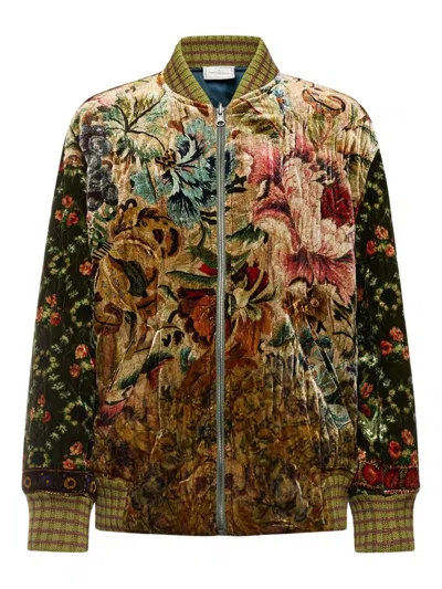 Pierre-louis Mascia Pierre Louis Mascia Printed Silk Blend Bomber Jacket In Multi