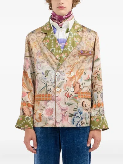 Pierre-louis Mascia Abstract-pattern Silk Scarf In Pink