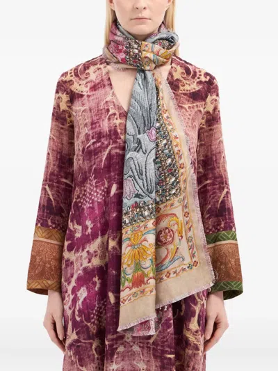 Pierre-louis Mascia Floral-pattern Rectangular-shape Scarf In Multi