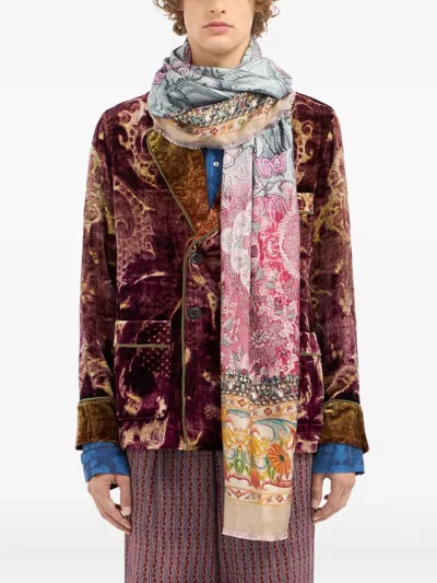 Pierre-louis Mascia Floral-pattern Rectangular-shape Scarf In Multi