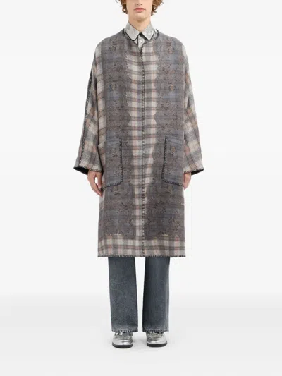 Pierre-louis Mascia Plaid-pattern Coat In Multi