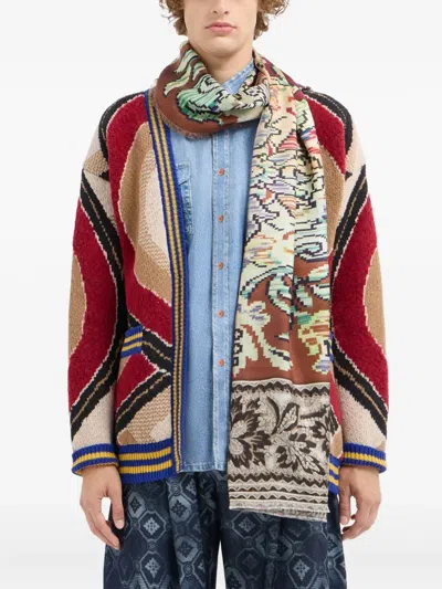 Pierre-louis Mascia Geometric-pattern Scarf In Red