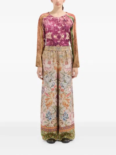 Pierre-louis Mascia Floral-print Elastic-waistband Trousers In Multi
